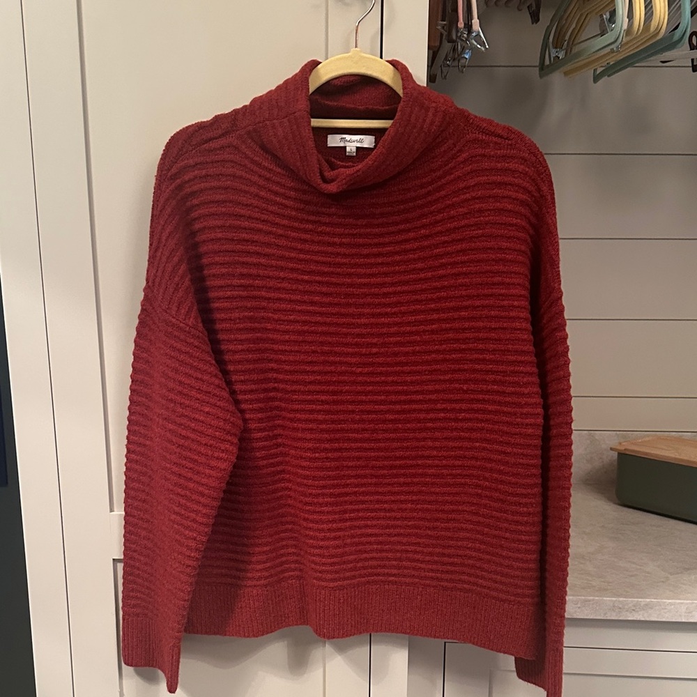 Madewell Rich Red Cowl Neck Sweater
